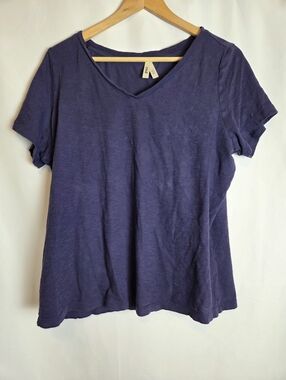 Pact V Neck Tee Navy Blue Organic Cotton